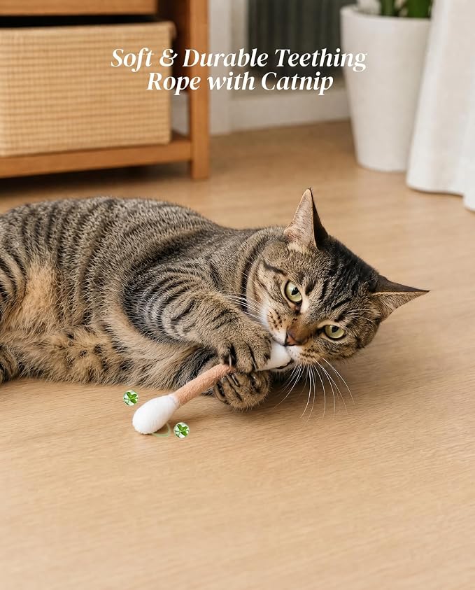 Swabs Cat Toys with Catnip, Cat Toys for Indoor Cats, 3Pcs | Cat Qtip Toy, Durable for Chew, Interactive Kicker Toy, Soft Felt, Cotton-Swab-Shaped Cat Toys for Cat Lover Gift - Image 3