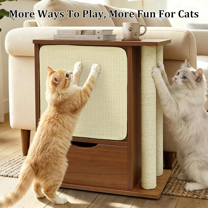 Cat Scratch Furniture Protector for Couch, Cat Scratcher Side Table | Couch Protector from Cat Claws with Storage,Cat Scratching Posts & Sisal Scratching Board, Anti-Scratch Furniture Protector - Image 6