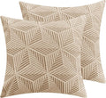 YEMYHOM Pack of 2 Throw Pillow Covers 18 x 18 Inch High Stretch Jacquard Pillowcase for Couch Sofa Living Room Home Decor, Khaki by YEMYHOM