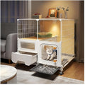 cat cage Indoor with Litter Box, Complimentary Bed, Bowl,Cleaning Three Piece Set,Large cat Enclosure, Cat House with Wheels Outdoor,Small Animal Cage cat Kennel (28″(L) x18.1″(W) x32.3″(H) by Unknown