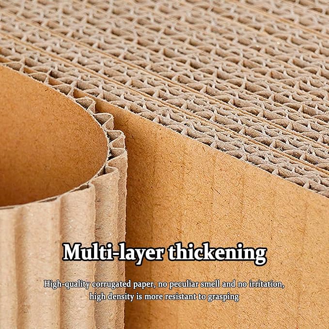 5 Packs in 1 Cat Scratch Pad with Box for Indoor Cats, Larger-Sized Durable Recyclable and Reversible Cardboard Cat Scratching Pad for Rest and Play - Image 4