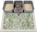 Cat Litter Mat Litter Trapping Mat, 40"x30" Waterproof Urine Proof Litter Box Mat Catcher Mat Non-Slip Washable for Kitty Kitten, Green by Unknown