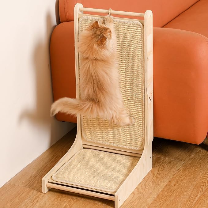 L-Shaped Sisal Cat Scratcher Pad - Indoor Cat Scratching Board & Furniture Protector - Image 2