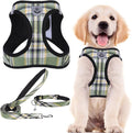 PUPTECK Dog Harness, Collar and Leash Set No Pull for Small Medium Sized | Plaid Puppy Step-in Escape Proof Reflective No Choke Pet Cat Adjustable Walking Vest by PUPTECK