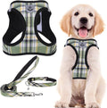 PUPTECK Dog Harness, Collar and Leash Set No Pull for Small Medium Sized | Plaid Puppy Step-in Escape Proof Reflective No Choke Pet Cat Adjustable Walking Vest by PUPTECK