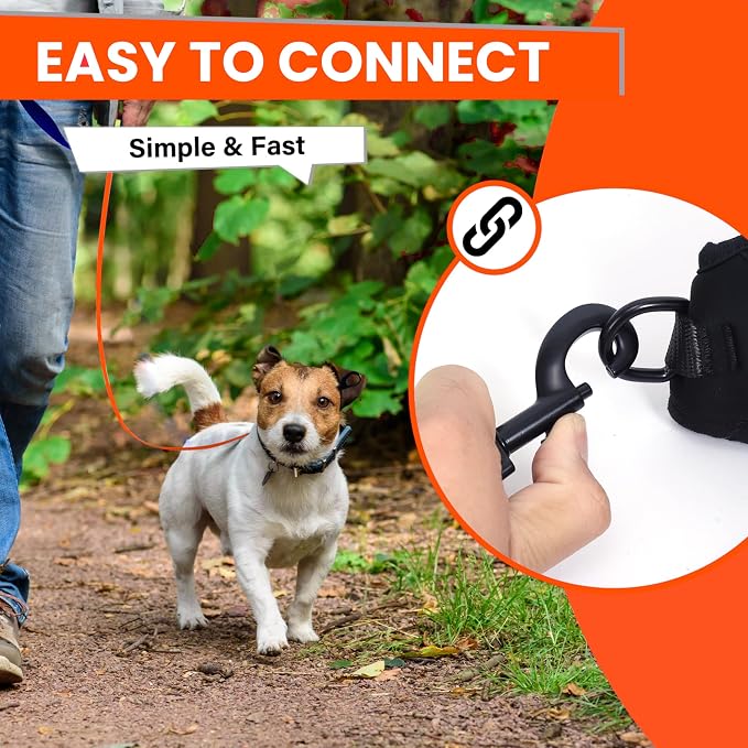 Waterproof Long Line Dog Leash, Padded Handle, 30 ft, Orange | Soft PVC-coated webbing with 360° swivel carabiner for swimming, tracking and rainy walks - Image 5