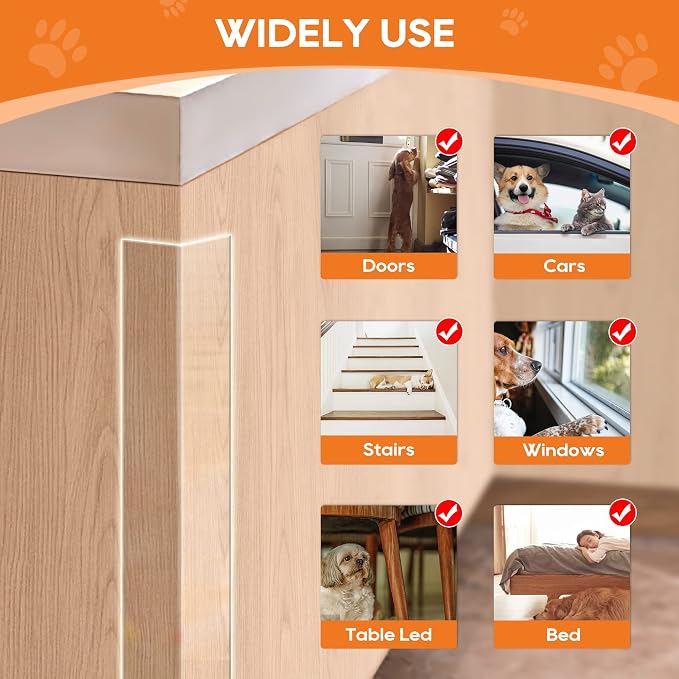 Clear Door Protector from Dog Scratching 4in x 16.4ft | Window Sill Protector & Furniture Guard, Anti-Cat Dog Scratch Slobber, Glass Car Door Couch Protection - Image 5