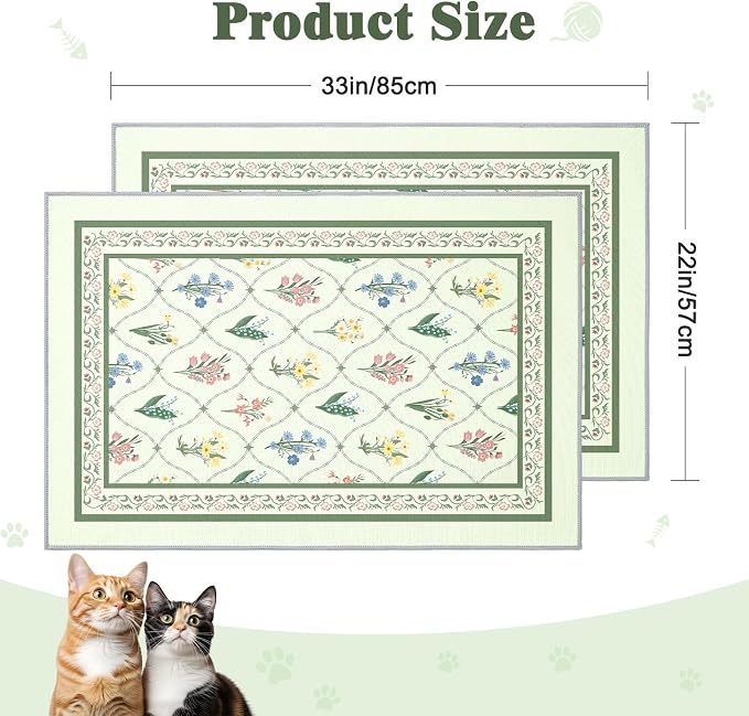 Bienbee Cat Litter Mat, 2 Pack 33" x 22" Machine Washable for Litter Boxes | Cat Litter Rug with Waterproof Backing, Non-Slip Grip and Soft On Kitty Paws to Catch Litter and Protect Floor - Image 6