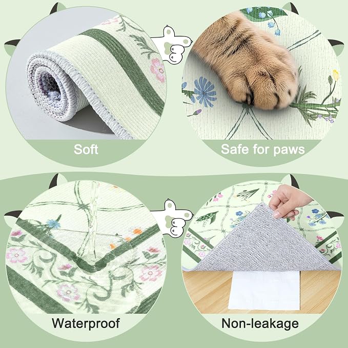 Bienbee Cat Litter Mat, 2 Pack 33" x 22" Machine Washable for Litter Boxes | Cat Litter Rug with Waterproof Backing, Non-Slip Grip and Soft On Kitty Paws to Catch Litter and Protect Floor - Image 4