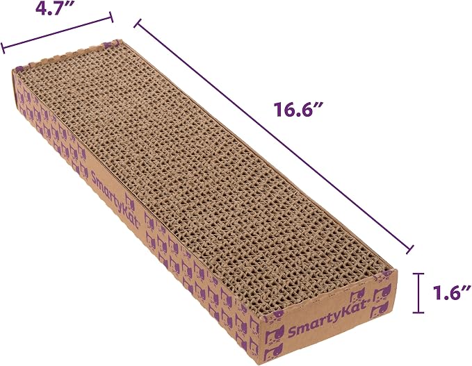 SmartyKat Super Scratcher Corrugated Cat Scratcher and Scratch Pad for Cats, Catnip Infused with Catnip, Scratchers for Indoor Cats and Kittens, Cardboard Scratching Post - Image 3