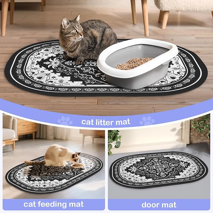 Bienbee Cat Litter Mat, 40" x 30" Dense Trapping Mesh for Litter Boxes | Litter Box Mat with PVC Mesh, Waterproof &Urineproof, Non-Slip Grip, Soft On Kitty Paws and Easy to Clean to Protect Floor - Image 7
