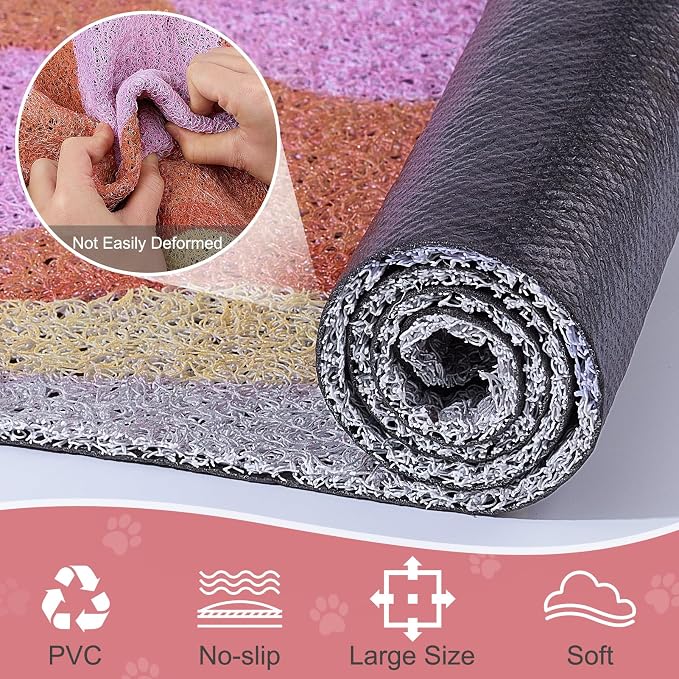 Unicorn Catcher Large Cat Litter Mat, 33.5"x22.4" Litter Trapping Mat | Kitty Litter Mat With Soft PVC Loop Mesh And Non-Slip Backing For Easy-Clean Floor Protection And Home Decor - Image 6