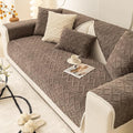 vctops Geometric Jacquard Plush Sofa Couch Covers Farmhouse Neutral Non Slip Sectional Couch Cover Soft Warm Sofa Slipcover for Dogs, Children, Pets Furniture Protector (Brown,28"x47") by vctops