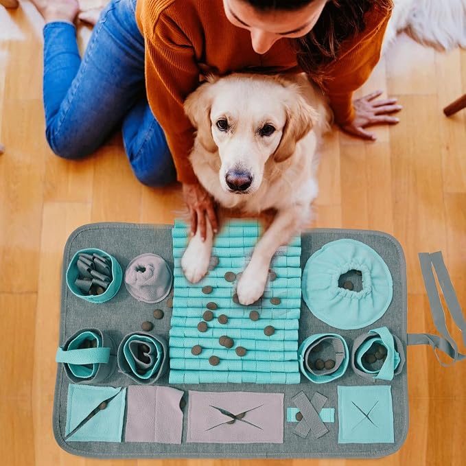 Snuffle Mat for Dogs, Pet Snuffle Mat for Small and Medium Dogs, Interactive Sniff Mat Feeding Mat for Puppies, Slow Feeder Dog Treat Mat for Training and Stress Relief - Image 7