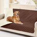 Smiry Waterproof Reversible Pet Couch Covers for Dogs | Pet Friendly, Soft Fabric, Washable Sofa Furniture Protector for Dogs Cat Kids, Checkered (68"x82", Brown/Beige) by Smiry