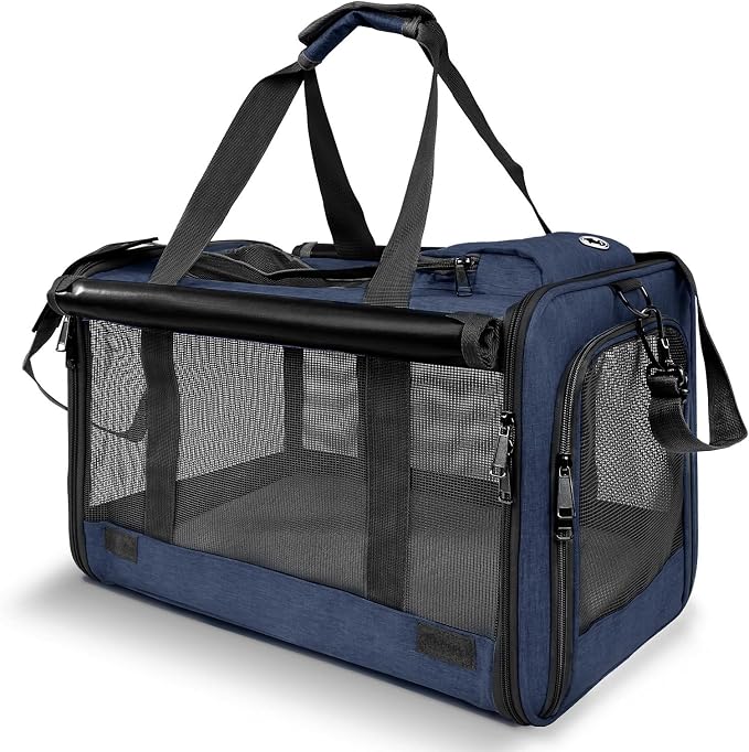GAPZER Medium Cat Carrier Large Cat 15 lbs+ Soft Pet Car Cage Small Puppy | Privacy Protection Big Kitten Car Travel Cloth Carry Bag up to 20 lbs, Small Animal Portable Mesh Kennel Cage for Vet Visits by GAPZER