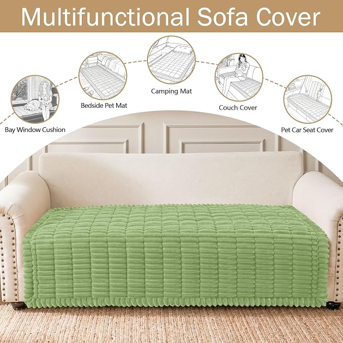hyha Couch Cover for Dogs, Washable Non Slip Plush Flannel Sofa Protector | Thick Flannel, Anti-Slip Backing, Pet Hair & Scratch Protection, Fits Sofa & Loveseat (43" x 63") - Image 3