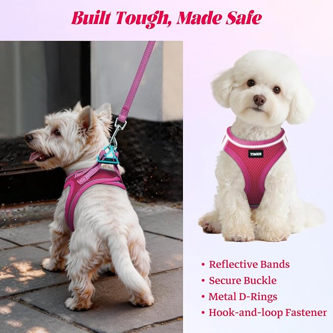 No Pull Dog Puppy Harness and Leash Set Reflective Mesh Vest Small - Image 5