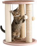 Cat Scratching Post - 3 Scratcher Posts with Carpeted Base Play Area and Perch - Furniture Scratching Deterrent for Indoor Cats by PETMAKER (Brown), Large | Large Tower Furniture Scratching Deterrent with Perch and Play Area for Indoor Cats and Kittens by PETMAKER