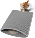 Cat Litter Mat 30"x21" Urine-Proof Small Litter Mat Litter Box Mat | Double Layer Honeycomb Cat Mat Soft EVA litter matt Fits Litter Boxes, kitty Litter mat Trapping Mat, Easy-Open Edge Grey by Unknown