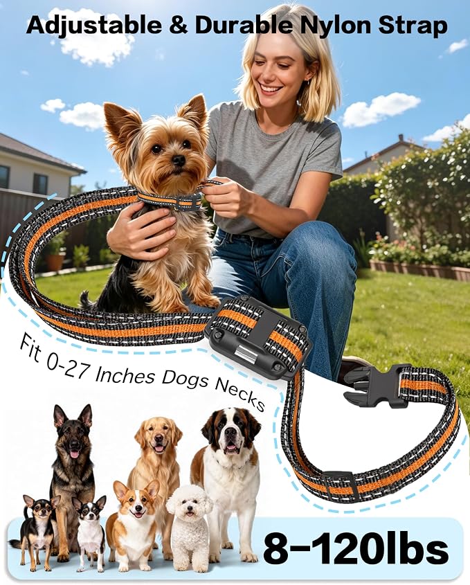 Shock Collar for Small Dogs, IP67 Dog Training Collar with Remote 8-120lbs | 20 Levels Shock & Vibration, Beep, 3300FT Long Range Waterproof Dog Shock Collar, Rechargeable eCollar LED Light, Safety Lock - Image 7
