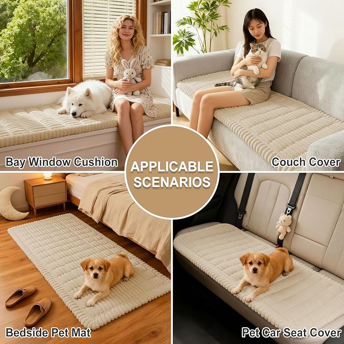 hyha Couch Cover for Dogs, Washable Non Slip Plush Flannel Sofa Protector | Thick Flannel, Anti-Slip Backing, Pet Hair & Scratch Protection, Fits Sofa & Loveseat (43" x 63") - Image 4