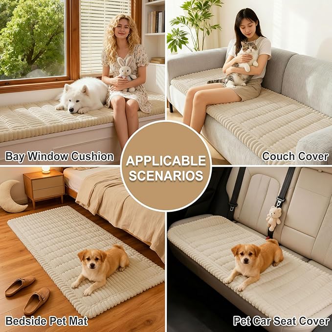 hyha Couch Cover for Dogs, Washable Non Slip Plush Flannel Sofa Protector | Thick Flannel, Anti-Slip Backing, Pet Hair & Scratch Protection, Fits Sofa & Loveseat (27.6" x 70.9") - Image 4