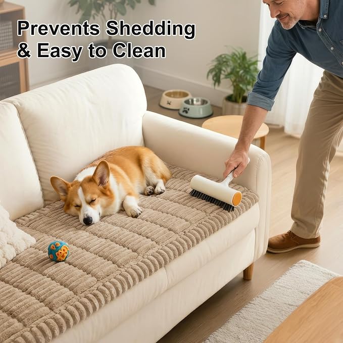 Smiry Couch Cover for Dogs, Non Slip Washable Sofa Protector for Pets | Soft Furniture Cover for Leather & Fabric Couches, Cozy Protect Against Fur, Dirt & Messes, Pet Friendly, 43"x82.7" - Image 7