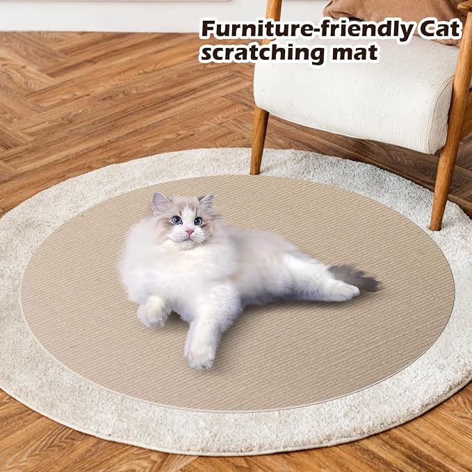 Cat Scratch Furniture Protector, 78.7"x15.8" Cat Scratch Pad for Couch | Trimmable Self-Adhesive DIY Sofa Wall Cats Tower Mat, Replacement Pads from Pet Claws, Beige - Image 7