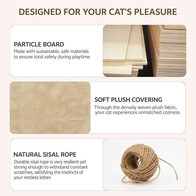 16-in-1 Cat Wall Shelves, Cat Furniture w/Tunnel & Bridge, Green | Wall Mounted Cats Shelf Set with Plush Fabric, Cat Climbing Wall Systems for Adult Cats, with Scratching Posts, Condos - Image 8