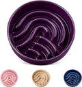 vancasso Slow Feeder Dog Bowl, 0.6 Cup Ceramic Slow Feeding Food Dish for Small Breed, Puzzle Dog Food Bowl for Fast Eater, Dark Purple by vancasso