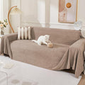MEETSKY Couch Cover for 3 Cushion Sofa, Cat Scratch Proof Couch Protector Washable Sofa Covers Sectional Couch Covers for Dogs Soft L Shape Sofa Slipcover for Pets Kids, 91" x134”, Khaki by MEETSKY