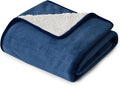 Bedsure Waterproof Dog Blankets for Small Dogs Soft Cat Blanket Warm,25X35 | Washable Plush Sherpa Fleece Puppy Blanket for Couch Protector, Reversible Cozy Calming Throw for Pet Indoor,Blue by Unknown