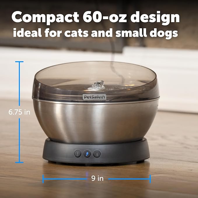 PetSafe HydroSphere 60 oz Stainless Steel Pet Fountain - Filtered Water Fountain for Cats and Small Dogs - Dishwasher Safe - Quiet, Wire-Free Pump - Easy to Clean - Image 7