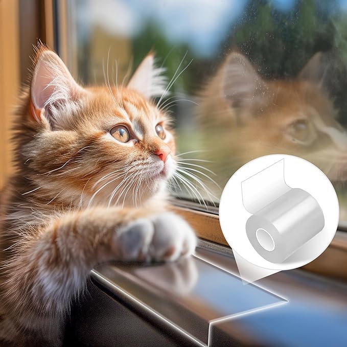 Clear Door Protector from Dog Scratching 4in x 32.8ft | Window Sill Protector & Furniture Guard, Anti-Cat Dog Scratch Slobber, Glass Car Door Couch Protection by Loiion