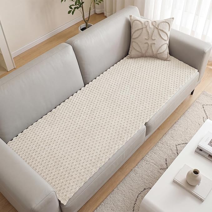 Foxdecor Couch Cover for Dogs Sofa Covers Non Slip Couch Pad Pet Friendly | Pet Couch Covers Washable Sofa Protector, Furniture Cover Couch Seat Protector for Living Room, White 28x53 Inch by Unknown