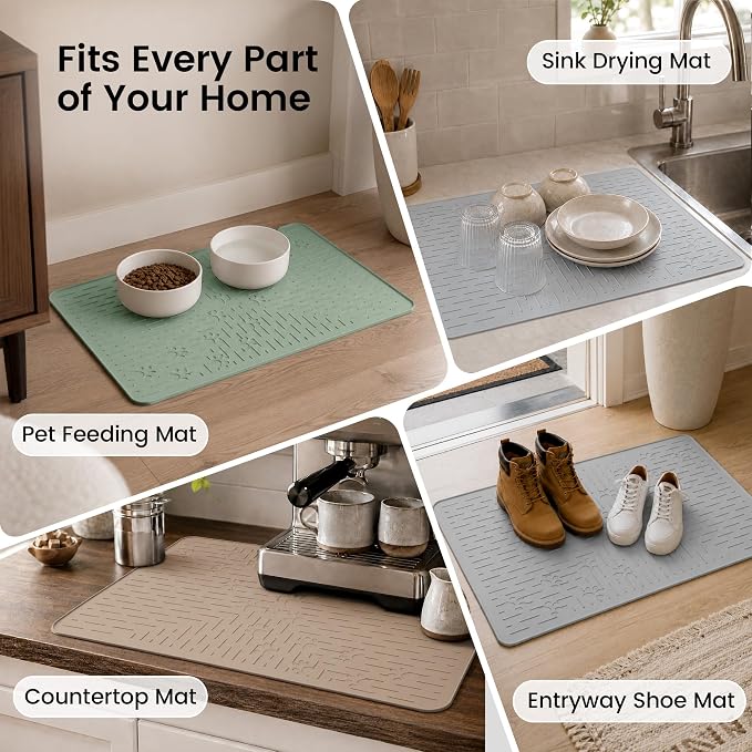 Cat Litter Mat, 23.5x16 Silicone Trapping Mat Beige | for Kitty Litter Box, Easy Clean, BPA Free Rubber, Center Litter Collection, Easy Pour-Back, Waterproof, Odor-Resistant - Image 9