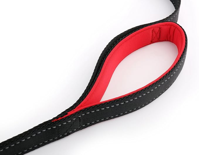 Dog Leash 8ft Long - Black - Traffic Padded Two Handle - Heavy Duty - Double Handles Lead for Control Safety Training - Leashes for Large Dogs or Medium Dogs - Dual Handles Leads - Image 7