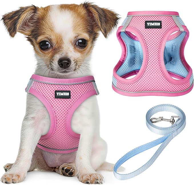 No Pull Dog Puppy Harness and Leash Set Reflective Mesh Vest Medium by YIMEIS