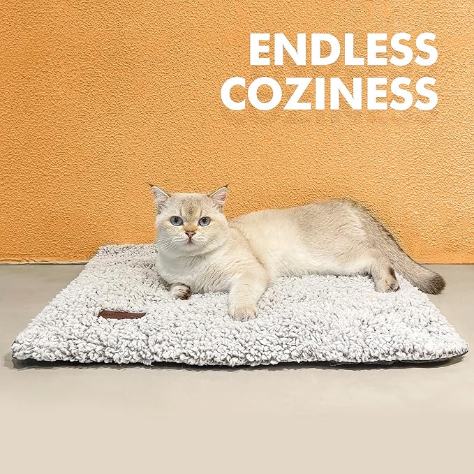 Mora Pets Self Warming Cat Bed Self Heating Cat Dog Mat Pet Pad Extra Warm | Self Heated Cat Bed for Indoor Outdoor Pets, Removable Washable Cover, Non Slip Bottom, Crinkle-Free, No Plug, Grey 24" x 18" - Image 7