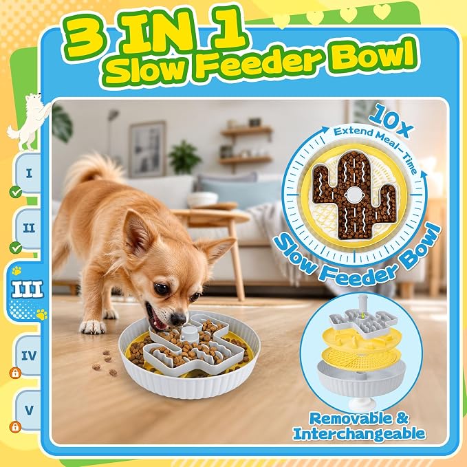 Forfon Upgraded Dog Enrichment Toy Set with Slow Feeder Bowl & Puzzle Toy | For All Breeds, Detachable Bowl Design, Replaceable Lick Mats, Mental Stimulation, Healthy Eating - Image 4