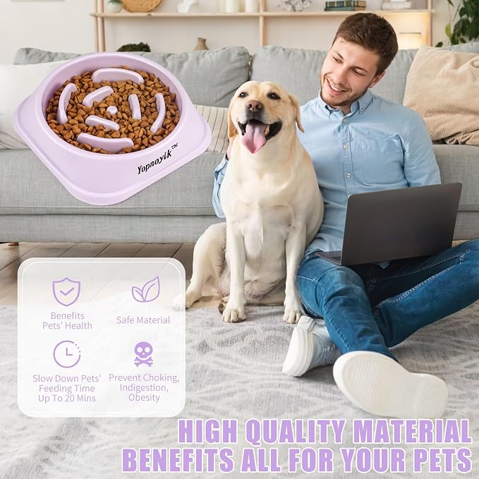 Slow Feeder Dog Bowls for Large Dogs | Non-Slip Base, Anti-Choking Design, Reduces Bloating & Overeating, Easy to Clean, 4 Cups - Image 5