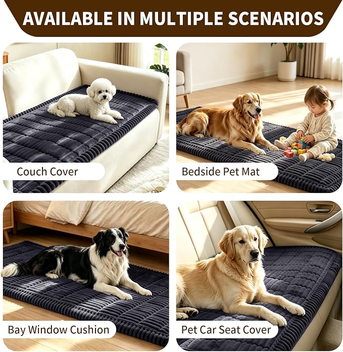 Leakproof Couch Cover for Dogs, Non Slip Washable Sofa Protector | Stain-Resistant Window Seat Cushions Chair Mat Car Seat Cover for Kids Pets (DarkGray 27.6" x 59"+27.6" x 70.9") - Image 5