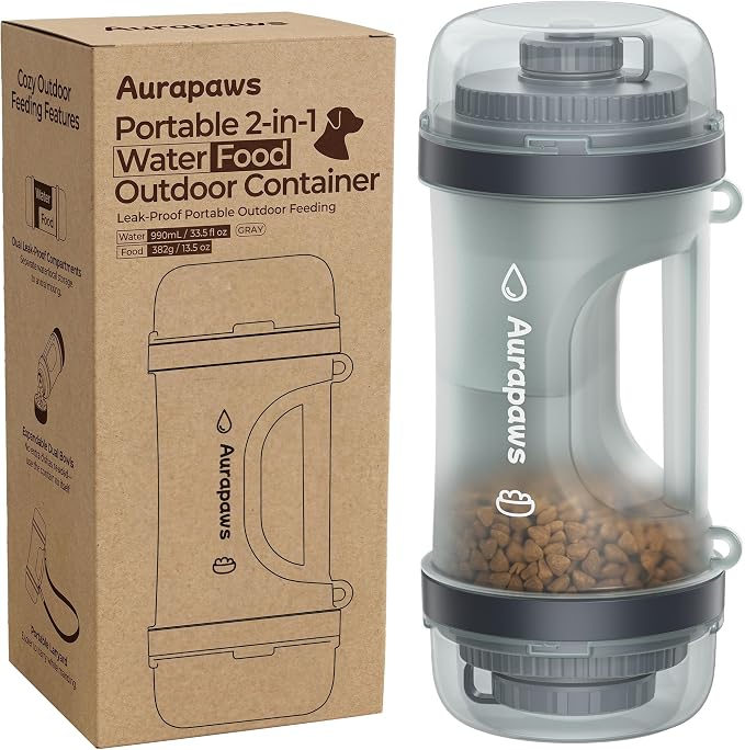 33.5oz Portable Dog Water Bottle for Travel Hydration&Food Feeder | 13.5oz Food Storage, 13.5oz Water Dispenser Bowl, 6.5oz Food Container, Leak-Proof, for All Breeds, Outdoor, Walking, Hiking - Image 9