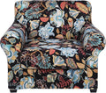 hyha Stretch Couch Covers, Chair/Sofa Covers, Armchair Slipcover for Dogs | Floral Pattern, Printed, 2 Pieces, Separate Couch Cushion Slipcover, Soft Chair Cover with Elastic Bottom for Pets (Armchair) by hyha