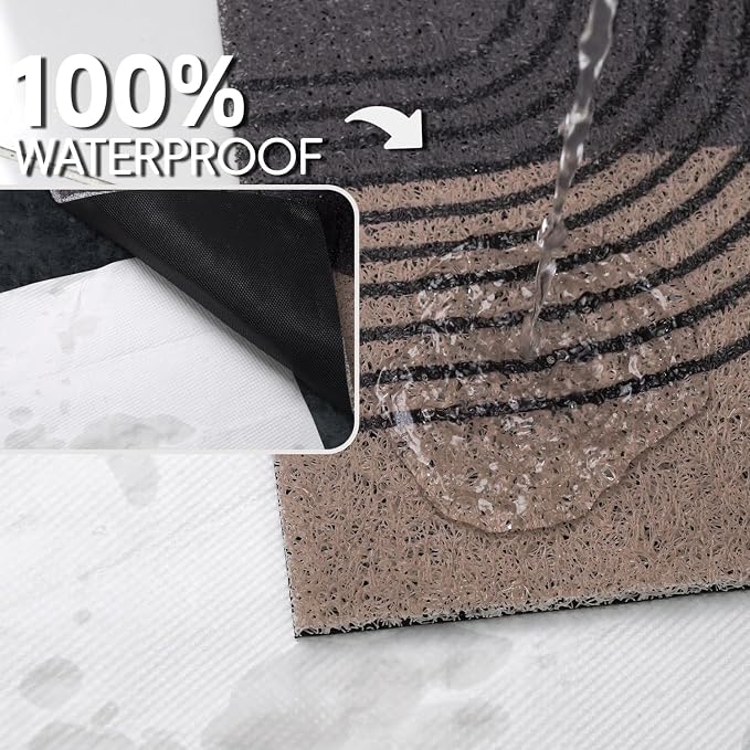 Cat Litter Mat Litter Trapping Mat, 40"x30" Waterproof Urine Proof Litter Box Mat Catcher Mat Non-Slip Washable for Kitty Kitten, Black - Image 4