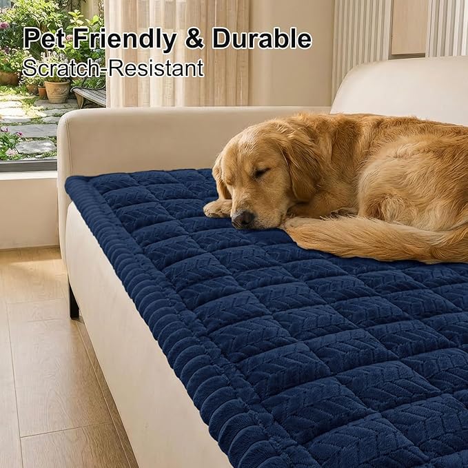 Smiry Couch Cover for Dogs, Non Slip Fuzzy Pet Sofa Covers Washable | Sofa Slipcovers for 2-3 Cushion Couch, Soft Thick Furniture Protector for Cats Dogs, Against Fur, Dirt, Scratch (35.4"x63") - Image 2