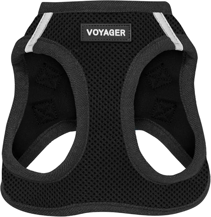 Voyager Step-in Air Dog Vest Harness - Black, Large | 18- 20.5" in Chest, Reflective Bands, All Weather Breathable Air Mesh, Cats Compatible, Lightweight, Fast Drying by BestPetSuppliesLLC