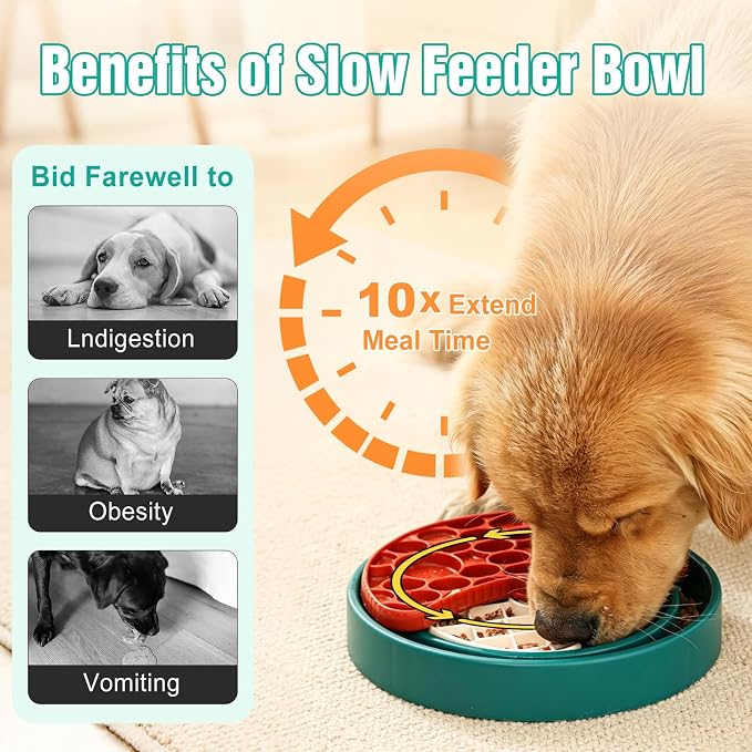3-Level Slow Feeder Dog Bowl, Interactive Puzzel Toy & Lick Mat | Good for Dog’ sHealthy & Calmer Eating, Reduces Boredom and Anxiety, Non-Slip, BPA-Free, for Medium & Large Dogs - Image 3