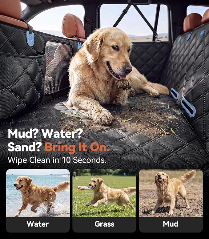 Rorhxia Dog Seat Cover for Backseat, [Safe, Comfort and Large Space], L | Weight capacity > 500 lbs, 600D Durable Waterproof, Release Passenger Seats, Fits Sedan SUV Truck, Large Dog Friendly - Image 7